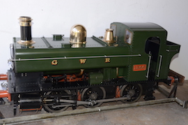 main view 1366 GWR 7.25" gauge live steam 060 pannier tank loco for sale