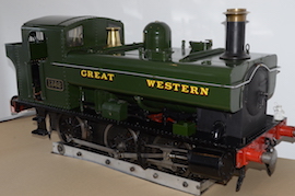 7.25" 1366 GWR Pannier tank 0-6-0 live steam locomotive for sale