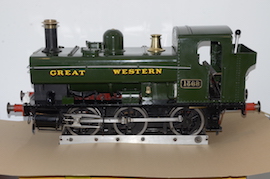 rolling 7.25" 1366 GWR Pannier tank 0-6-0 live steam locomotive for sale