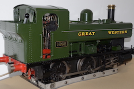 right 7.25" 1366 GWR Pannier tank 0-6-0 live steam locomotive for sale