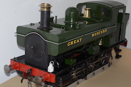 front2 7.25" 1366 GWR Pannier tank 0-6-0 live steam locomotive for sale