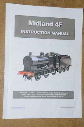 instructions 5" Midland 4F 0-6-0 Maxitrak live steam tender loco for sale