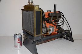 left Edgar Westbury Hermes Petrol twin cylinder model IC engine with radiator for sale