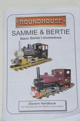 instructions Gauge 1 Roundhouse Bertie 0-4-0 live steam tank loco 16mm on 32mm track for sale.