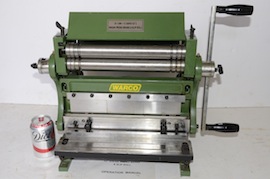 front view warco bending folding rolling shearing folding 12" machine for sale