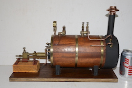 Main view horizontal live steam marine boiler model boat launch for sale