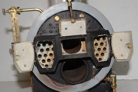 Main view horizontal live steam boiler stationary or marine model boat launch for sale