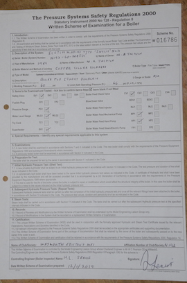 cert Live steam Marine copper boiler. Scotch Type  Inglis for Stuart Double 10 D10 for sale