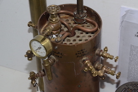 gauge 5" vertical copper live steam boiler by Tubal Cain for sale