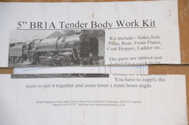 Br1a kit 5" Britannia 4-6-2 live steam loco Spink casting kit for sale + Perrier Reeves boiler.