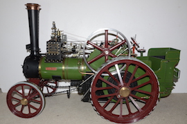 front view Burrell 3" live steam road traction engine for sale