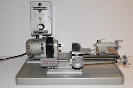 front view Cowells HS90 high speed clockmakers lathe for sal