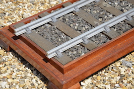 angle 5" gauge loco display track 1 meter section for sale.