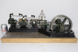 back view large horizontal tandem compound live steam engine for sale