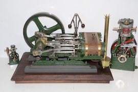 scale Large vintage antique horizontal twin live steam mill engine for sale