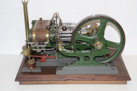 main Large vintage antique horizontal twin live steam mill engine for sale