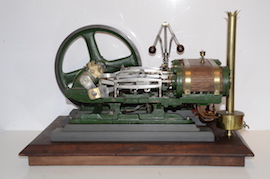 side Large vintage antique horizontal twin live steam mill engine for sale