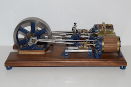 right Horizontal twin live steam engine for sale