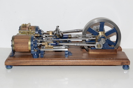 side Horizontal twin live steam engine for sale