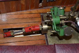 drive gas fired Windermere Live steam launch with Cheddar vertical boiler pelican V twin engine for sale