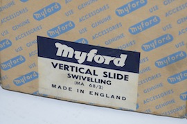 box view myford vertical milling slide rotating for sale