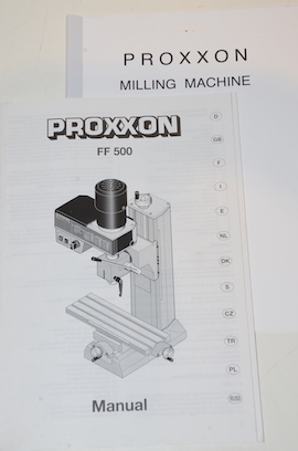 manual Proxxon FF500 micro milling machine for sale. Also Proxxon PD230 lathe