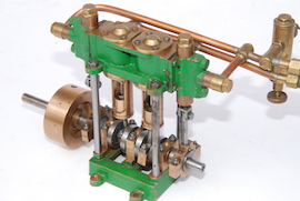 main view Reeves Borderer vertical twin live steam marine engine for sale