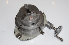 top 6" 150mm Rotary table with Burnerd 3 jaw 4" chuck milling machine for sale. Myford fit.
