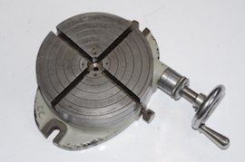 top 6" 150mm Rotary table with Burnerd 3 jaw 4" chuck milling machine for sale. Myford fit.