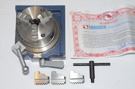 front Vertex 4" 100mm rapid indexer VS1-4 rotary table 3 jaw chuck tailstock milling machine for sale