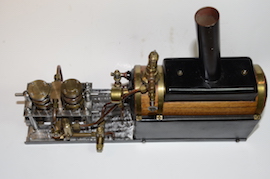 top view twin oscillating boat launch boiler engine plant live steam for sale