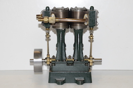 front Stuart D10 machined double 10 live steam vertical twin engine for sale