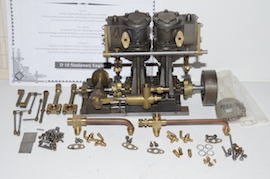 main Stuart D10 machined double 10 live steam vertical twin engine for sale