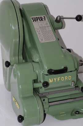 Myford Super 7 lathe with power cross feed for sale.