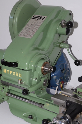 spindle Myford Super 7 lathe with power cross feed for sale.