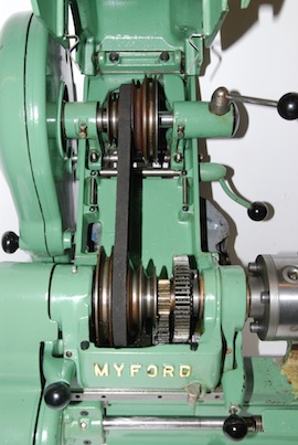 pulley view Myford Super 7 ML7 ML7R lathe for sale SK146399