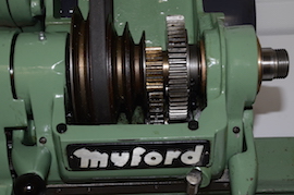 main Myford Super 7 power cross feed lathe for sale SK153023 variable speed