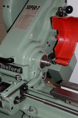 spindle view Myford Super 7B Longbed lathe for sale