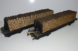 Alf Conrad G1 gauge timber transport wagons for live steam loco for sale