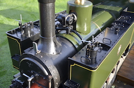 tanks 7 1/4" gauge Tom Rolt live steam loco for sale. 0-4-2 Talyllyn Railway No 7. Professional John Ellis copper boiler.