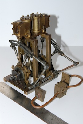 main view vertical twin with reversing gear live steam engine for sale