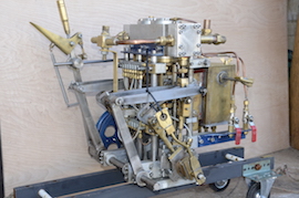 Large Launch Vertical twin live steam engine for sale stuart Swan right view