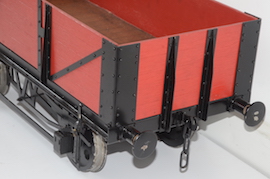 end 7.25" 17D planked wagon live steam loco for sale