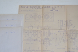 drawings O.B. Bolton triple expansion live steam engine for sale. Reeves